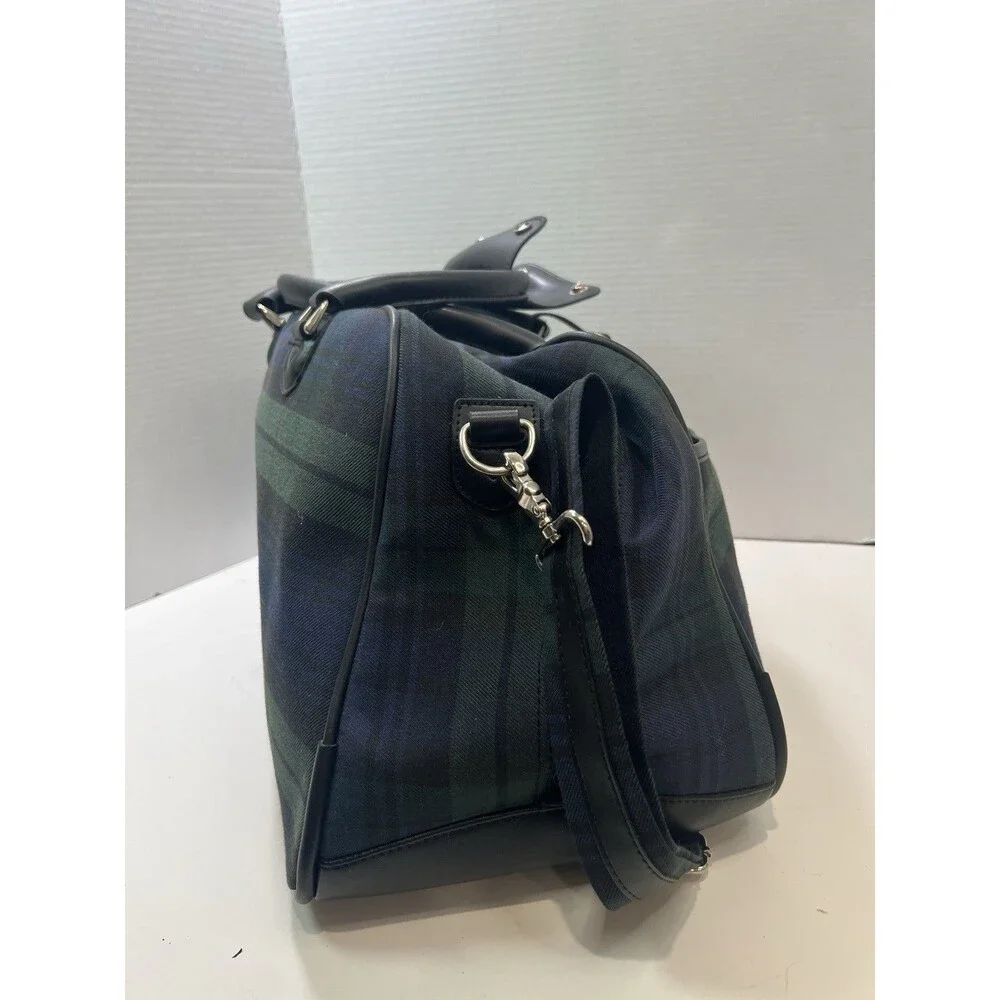 Chaps Ralph Lauren shoulder travel bag Blue Green Black watch Tartan Plaid